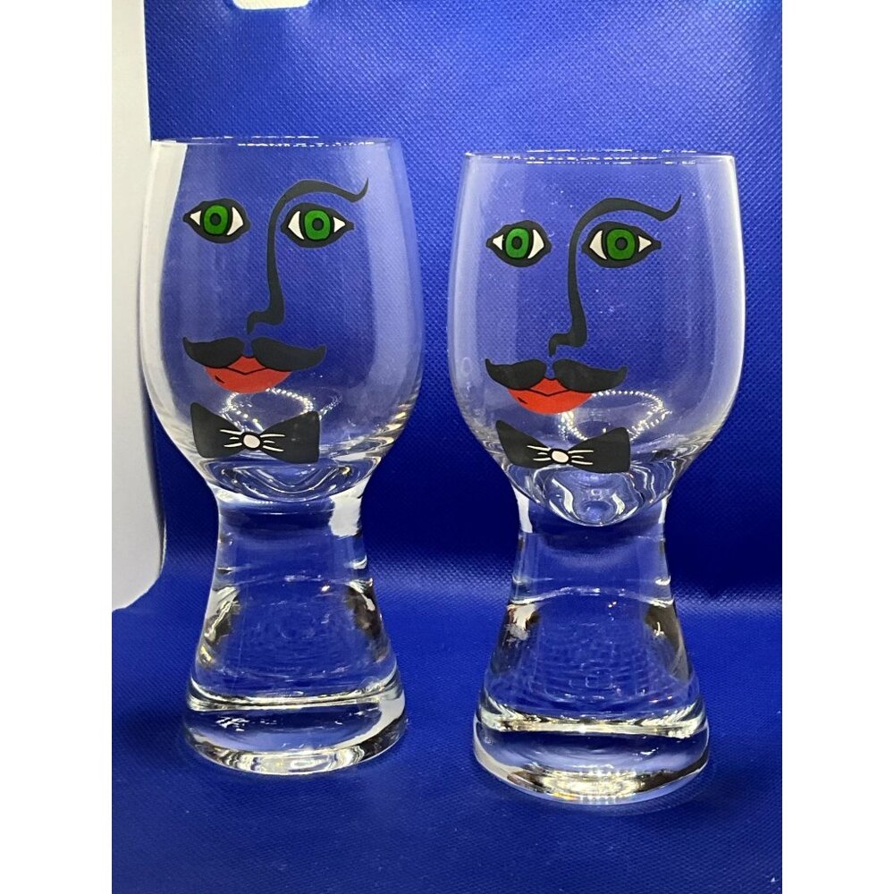 VTG Glasbruk Kosta Sweden Renate Stock Design Man Bar Glasses - Set Of 2